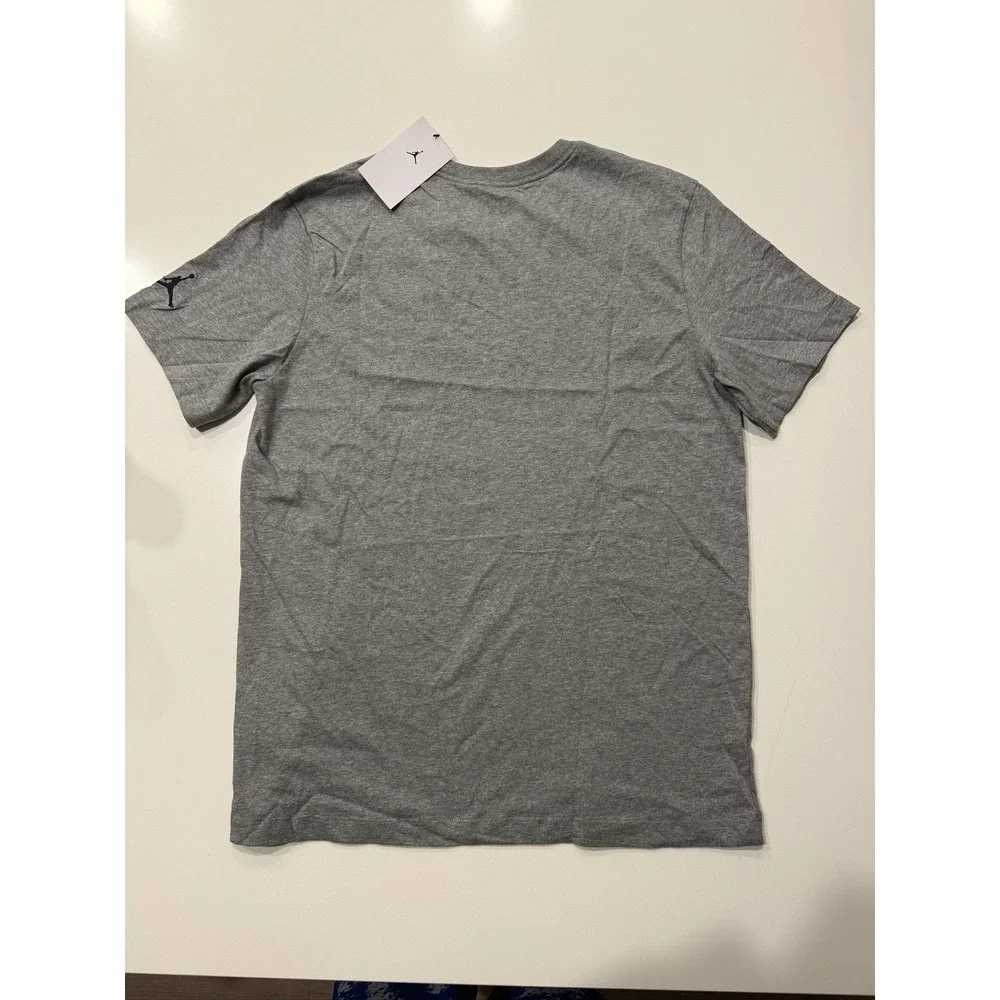 Jordan Air EMB T-Shirt Men's Grey DM3182-091 Short Sleeve L Cotton Crew Neck NWT